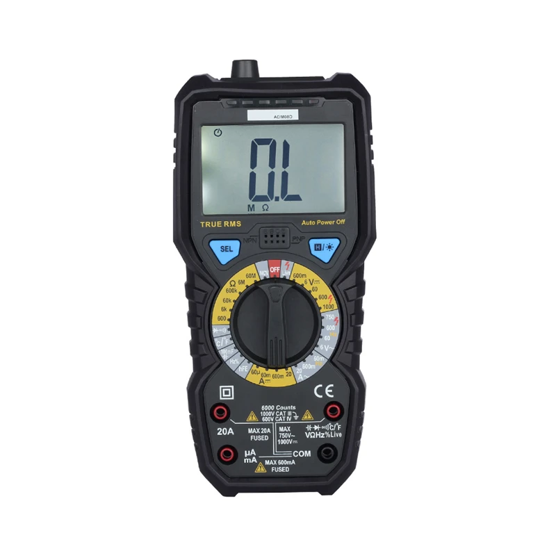 

ADM08D digital multimeter hand-held auto range tester multimetre with Backlight LCD multimeter temperature capacitance