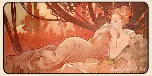 large canvas wall art Dusk by Alphonse Mucha High Quality Hand painted|art  wall canvas|canvas artcanvas print wall art - AliExpress