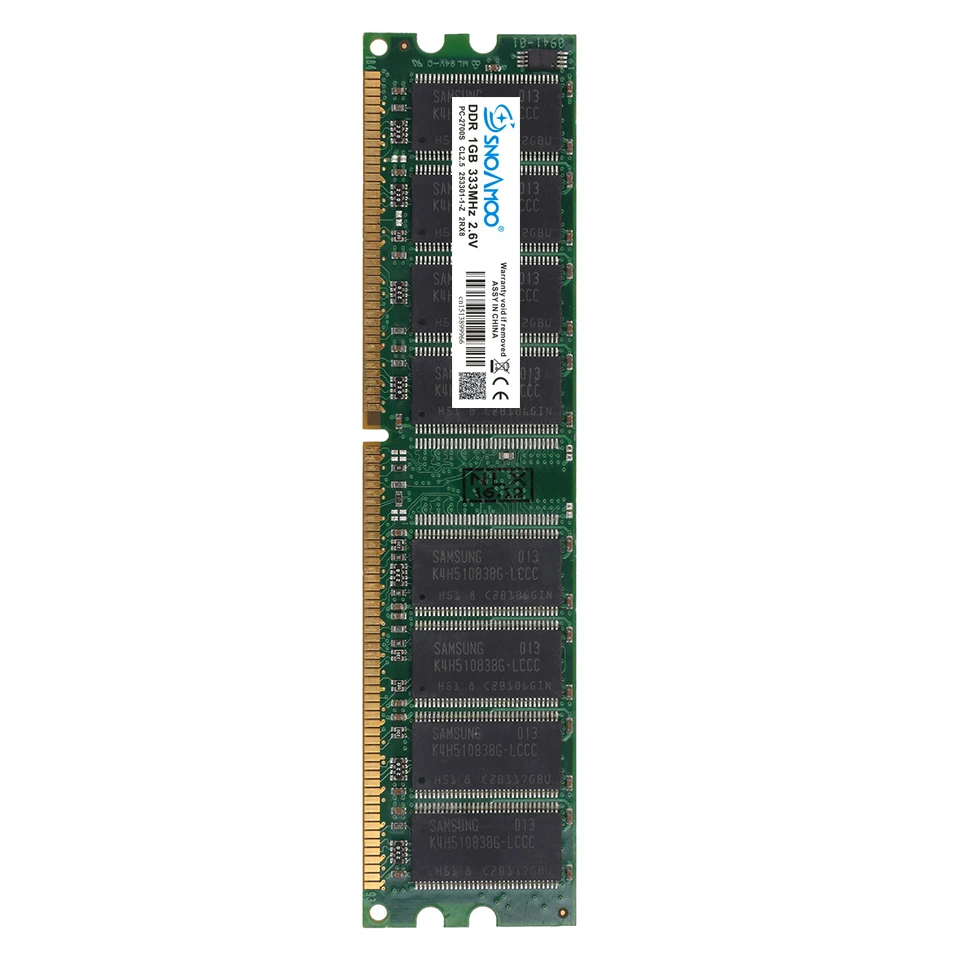 SNOAMOO Настольный ПК ram s DDR 333MHz 1GB ram PC-2700U DDR1 400MHz DIMM Non-ECC компьютер 184Pin настольная память срок службы