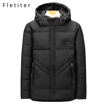 

Fletiter Winter Jacket Men Clothes 2019 Casual Stand Collar Hooded Fashion Winter Coat Men Parkas Outerwear Warm Slim fit 4XL