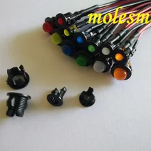 5 шт. 3 мм/5 мм 3 В постоянного тока Предварительно проводной Рассеянный светодиод+ пластиковый корпус под светодиод светло-красный желтый синий зеленый белый оранжевый теплый белый диффузный