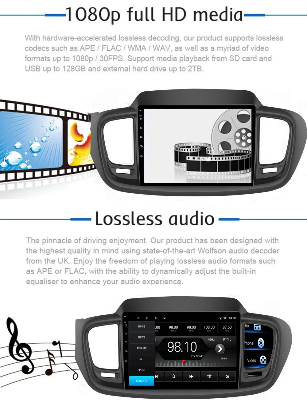 Excellent Car Multimedia player 1 Din Android 7.1 Car DVD For KIA Sorento 2015-2018 10.1" 2G/16G touch screen Car Radio GPS 5