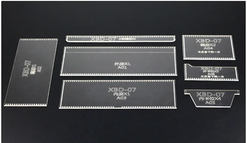 1 комплект мужской кошелек шаблоны прозрачный акриловый кожаный узор ручной работы ремесло DIY хобби