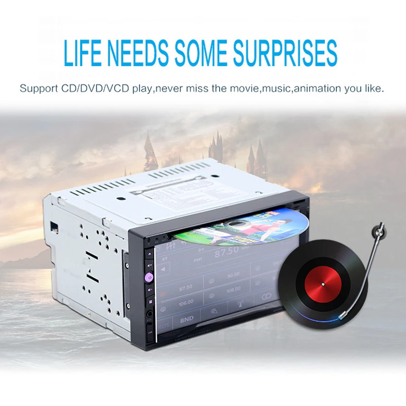 

2018 Auto Parts MP5 Player Bluetooth Hands-free DVD Player Car Radio 7 Inch Large Screen High-definition Video Resistive Screen