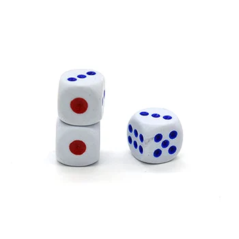 

10mm White Dice with Red&Blue Dots Club Bar Party Play Games Entertainment Tool