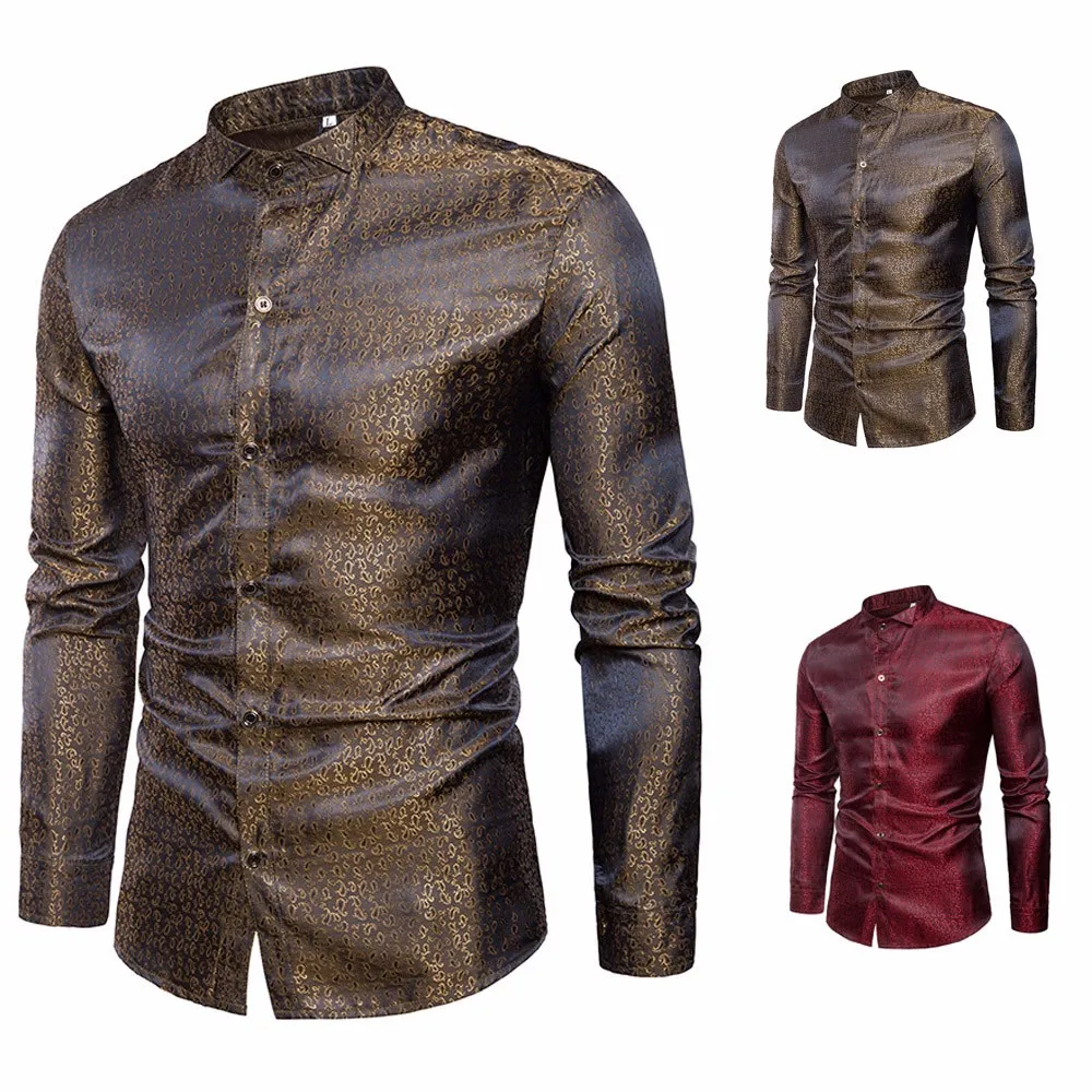 2019 New Fashion New Men S Shirt Cotton Slim Long Sleeve Casual Tadpole Pattern Button Shirt Formal Shirt Free Express 3 28 Casual Shirts Aliexpress