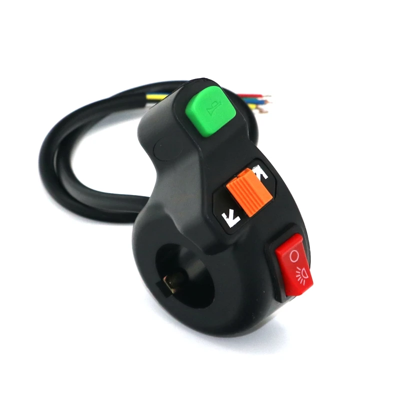 Interruptor de Alumínio Controle do Guiador para Faróis Luz de Parada de Emergência Lmodri Motocicleta Universal 8 Chifres Três-em-um Botão 7 - 19 Lmodri motocicleta universal interruptor de alumínio 7