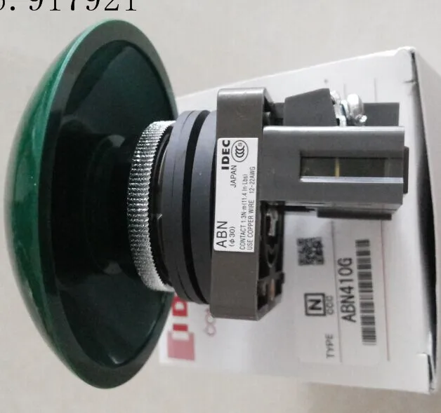 

[ZOB] ABN410G idec imported from Japan and spring 30mm button switch mushroom head ABN410R ABN410B green --5PCS/LOT