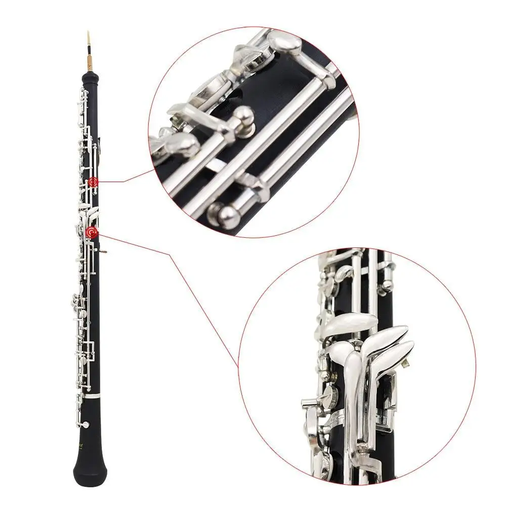 Профессиональный oboe C Ключ Мельхиор покрытый 620g/21,9 oz Серебряный деревянный черный музыкальный инструмент