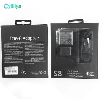 

2 in 1 Adaptive Fast Charger 9V Rapid Charging 1.2M Type- C Cable EU UK US Plug USB Home Wall Quick Travel Adapter Kit for phone