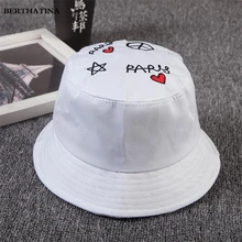 Цвет письмо вышивки ведро Шапки Рыбак Шапки Для женщин Для мужчин Пара Открытый летняя хлопковая Панама Рыбалка Hat