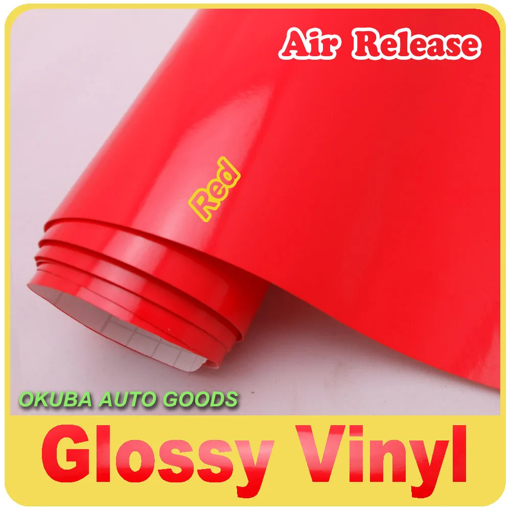 High Quality Retail FedEx Free Shipping Glossy Red Vinyl wrap film with