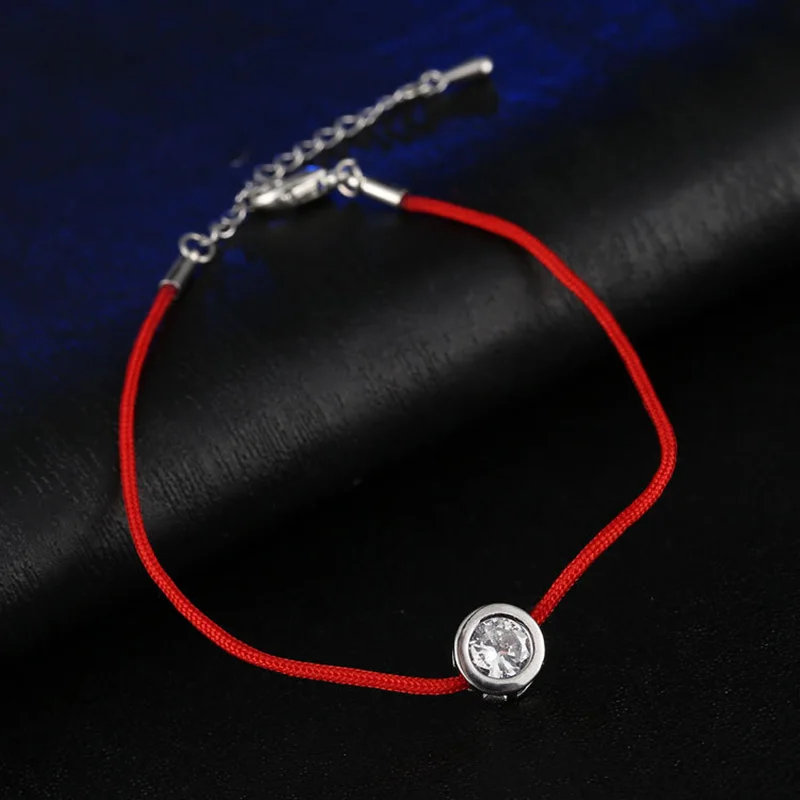 ISINYEE модный браслет с красной нитью, маленький кубический цирконий CZ минималистские браслеты для женщин, ювелирные изделия из кристаллов ручной работы