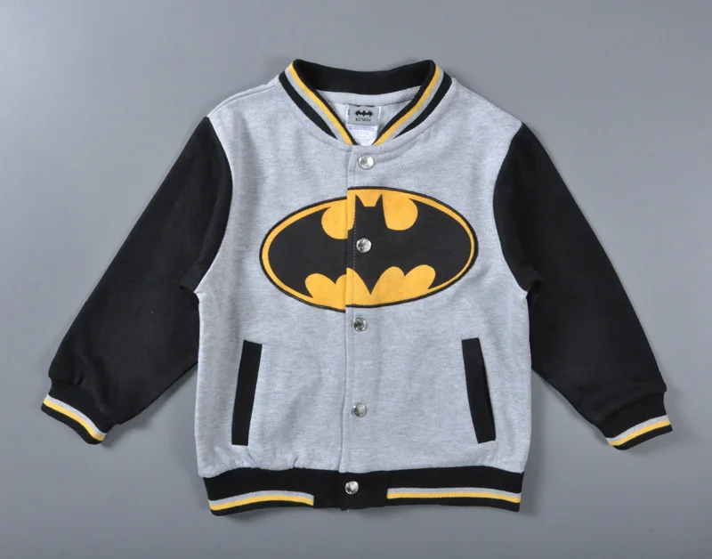 Boy Batman Gray Coats Winter Boy Kids Jackets Coat Cartoon Anime Boy Children sweatshirt Hoddies