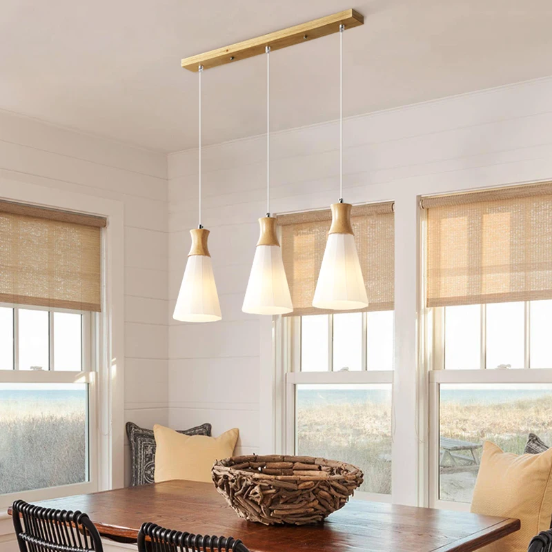 Solid Wood Pendant Lights High End Simple Dining Room Lamp Wood High End Simple Dining Room Lamp