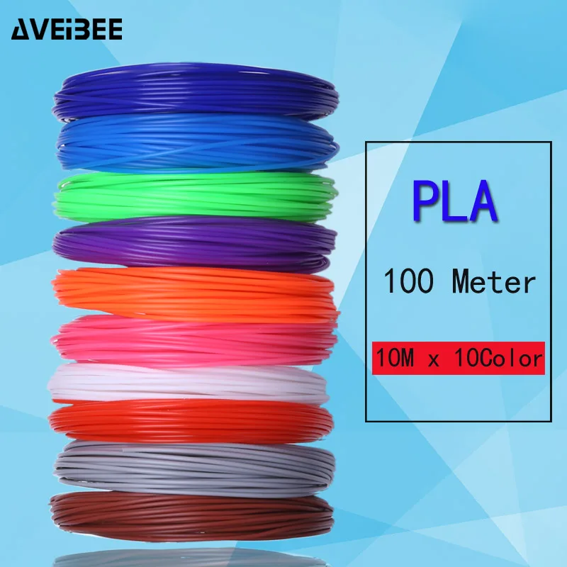 

3d printing materials PLA plastic filament 1.75mm 10 colors 100m for 3d drawing printer pen