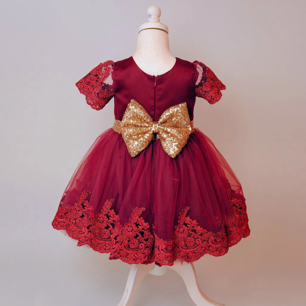 Платья с цветочным принтом для девочек платье принцессы с бантом цветочная отделка детское кружевное бальное платье торжественное платье с юбкой-пачкой