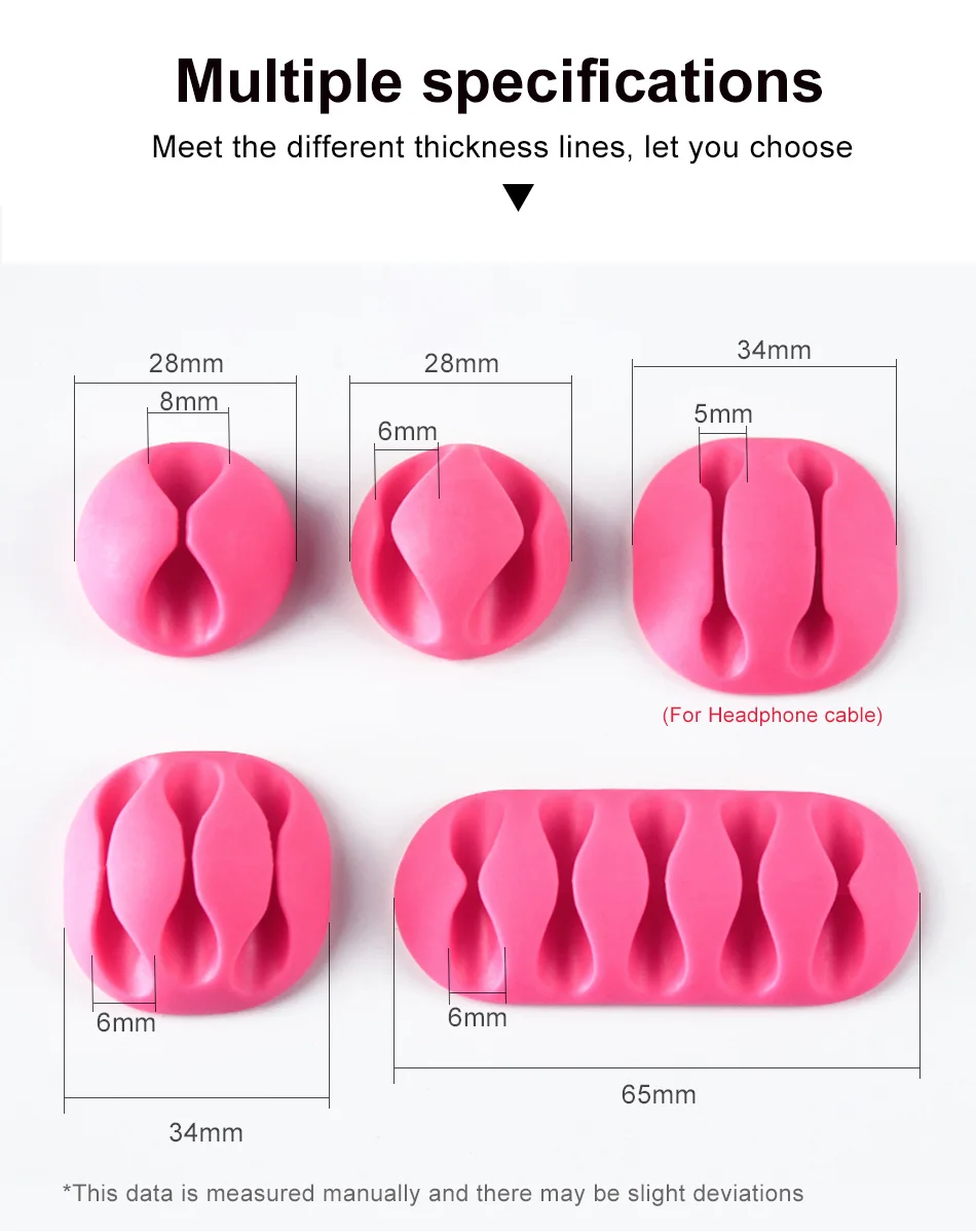 !ACCEZZ Earphone Clip Charge Wire Winder Desktop Phone Cable Winder Management Headphone Holder Mouse fixer Cord Silicone Holder (5)