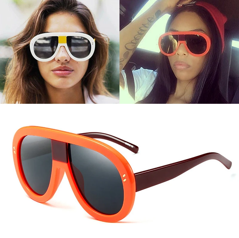 

JackJad 2017 New Fashion Women Oversized Shield Style Sunglasses Hot Cool Trend Gray Lens Brand Design Sun Glasses Oculos De Sol