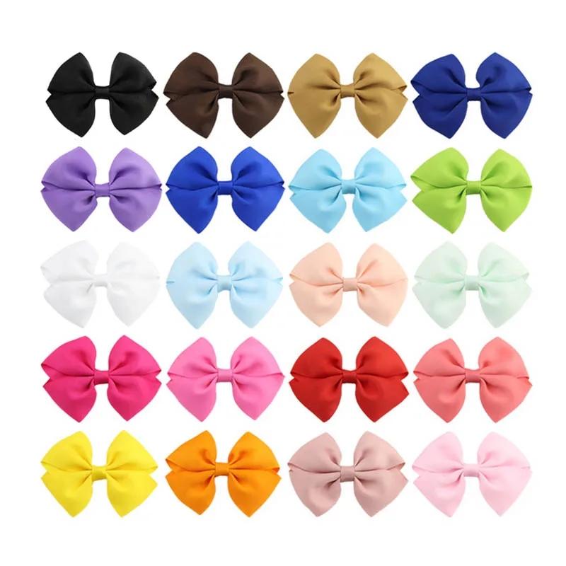 20Pcs/set 3.5 inch Kids Girls Handmade Ribbon Bows Barrettes Clip Boutique Girl Hair Bow Accessories 594 | Детская одежда и обувь