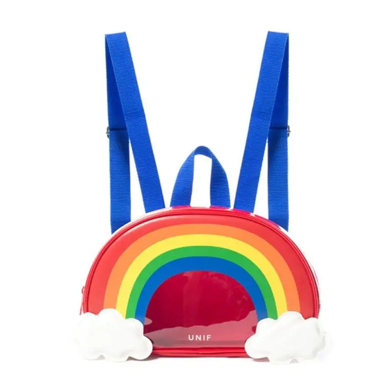

Waterproof Mochila Transparente Clear Plastic Backpack Rainbow Bookbag Mochilas School Bags For Teenagers Mochila Feminina N45
