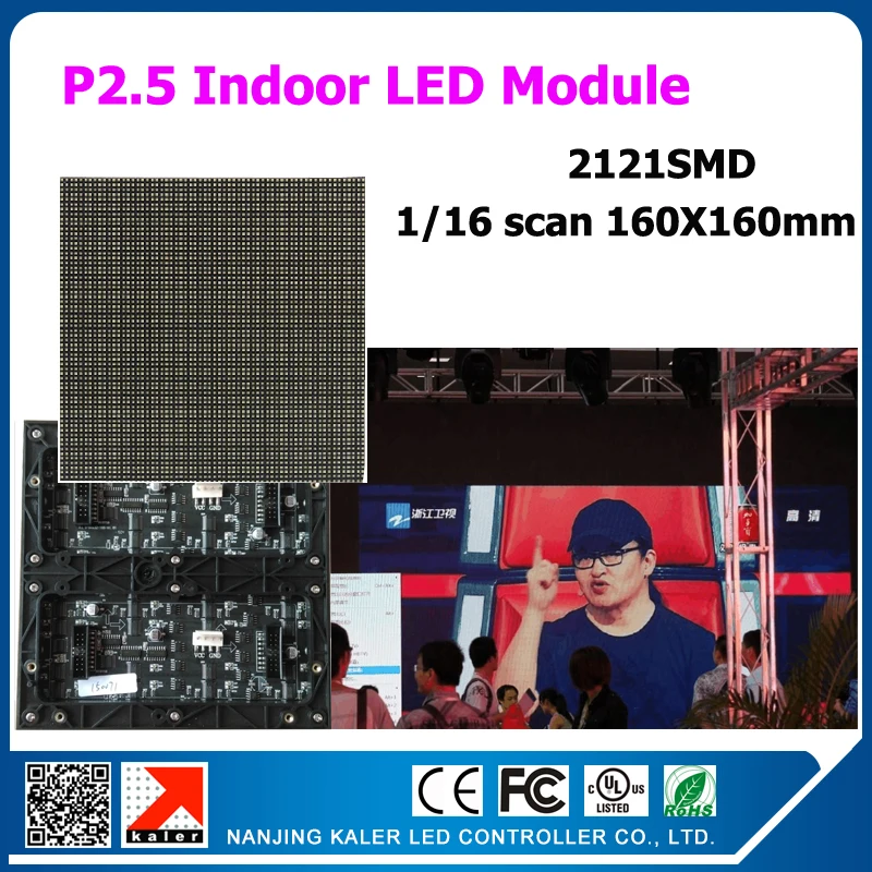 

TEEHO Indoor P2.5 led modules160x160mm 1/16 scan 64x64 pixel led display module for text video LED module Display led panel