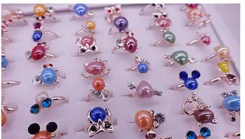 

Students children's jewelry animals open mouth Cartoon ceramic ring