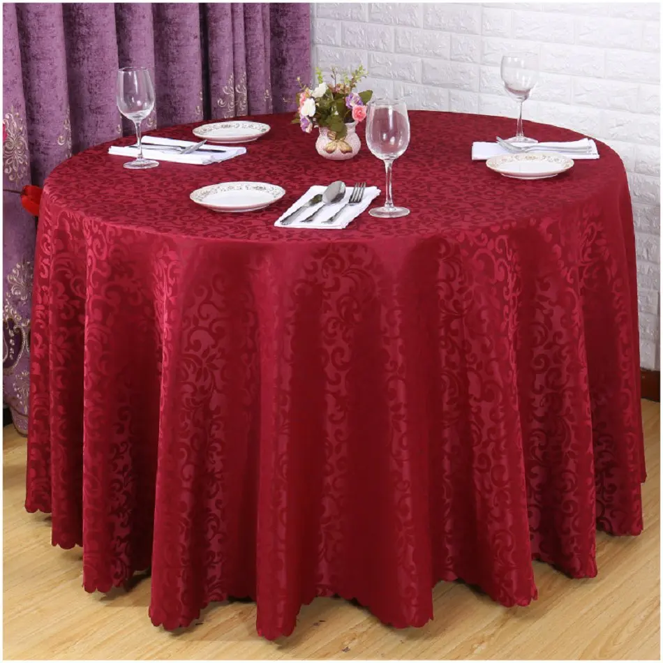 wine red Жаккард с цветами домашняя скатерть отель Свадебная вечеринка скатерть круглая/квадратная скатерть - Цвет: wine red