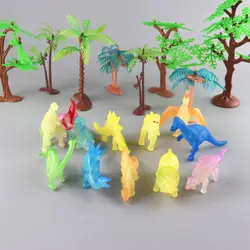 12 шт./лот мини фосфоресцирующий люминесцентный динозавр игрушка светящийся свет модель фигурки подарок для детей