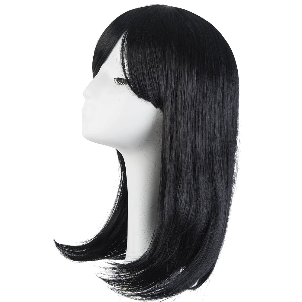 Halloween Synthetic Wig Fei-Show Heat Resistant Fiber Medium Wavy Black