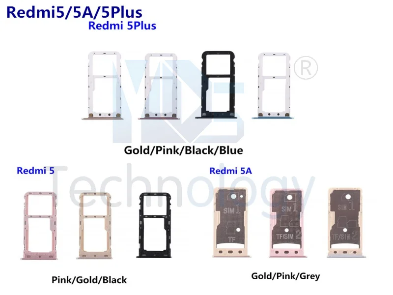 

1PC New SIM Card Tray For Xiaomi Redmi 5 /5A /5 Plus Sim Cards Socket Slot Holder Adapter Replacement Part