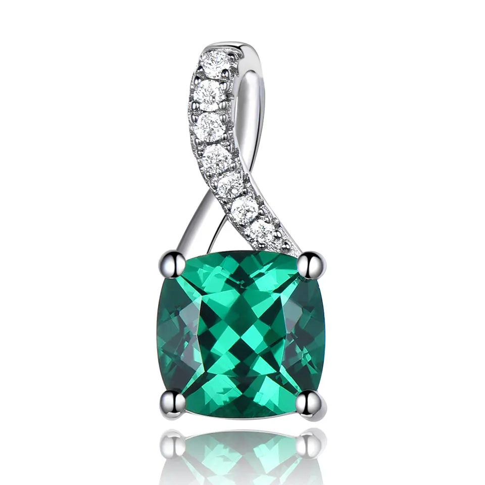 UMCHO создан изумруд драгоценный камень подвески для женщин из натуральной 925 пробы серебряный шарм кулон ювелирные изделия не включает цепь - Цвет камня: emerald