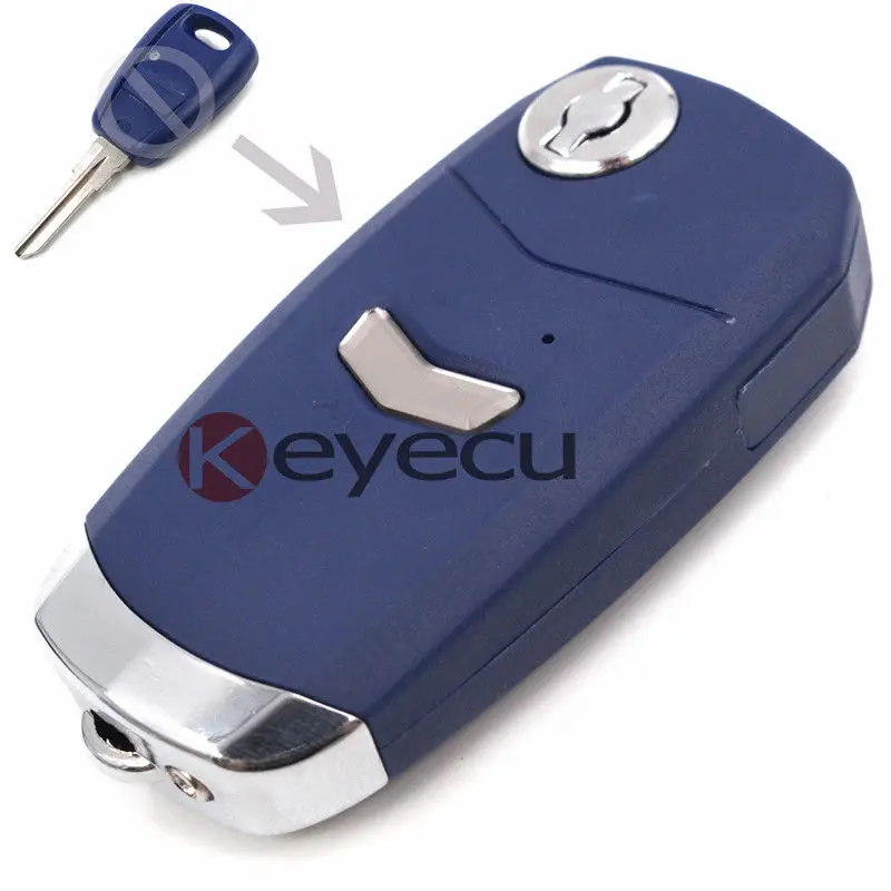 

KEYECU Replacement Modified Flip Remote Key Shell Case Fob 1 Button for Fiat Seicento Punto Stillo Bravo Uncut GT15R Blade