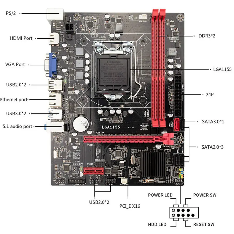 PPYY NEW B75 настольная материнская плата Lga1155 для I3 I5 I7 Cpu поддержка памяти Ddr3 I53450/3470