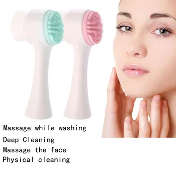 

New double-sided wash brush silicone cleansing instrument clean massager
