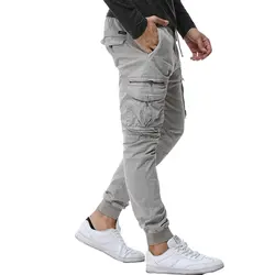 2019 Мода весна Для мужчин s тактический брюки-карго Мужские штаны для бега военный Повседневное Хлопковые Штаны Хип-хоп лента мужской