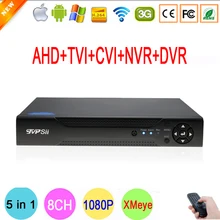 1080P 2mp CCTV Camera 1080N 8 Channel 8CH Surveillance Video Recorder Hybrid 5 in 1 WIFI Onvif NVR TVI CVI AHD DVR Free Shipping