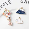 Japanese Style mix 10pcs/lot Fuji Mountain Kimono clouds Enamel Charms Oil Drop Alloy Pendant fit bracelets DIY ► Photo 1/6