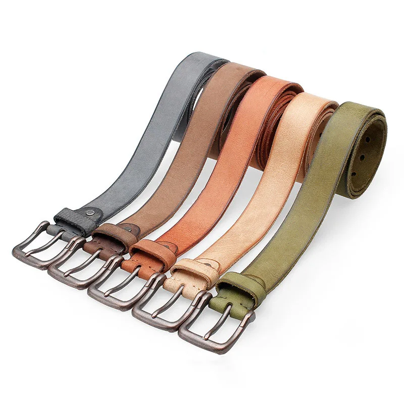 Ремень мужской из натуральной кожи 3 8 см в стиле ретро|pins belt|leather belts for menleather belt |