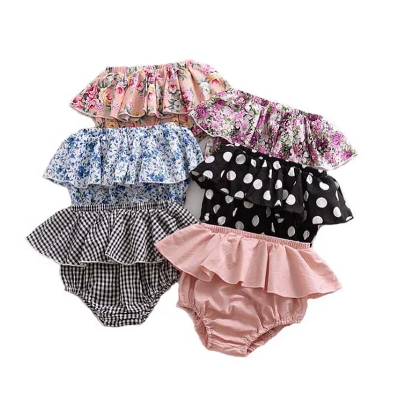 

6 color Flowers panties Loose Casual Print baby girl underwear clothes Cute ruffles Children's cotton briefs kids panties