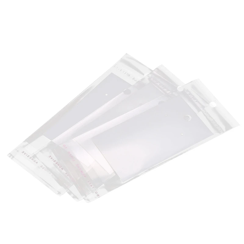 

100 Sets Ear Hooks Earring Display Cards 9cmx5cm with Self Adhesive Bags 15cmx6cm