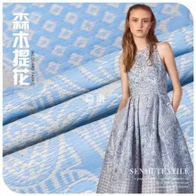 Жаккардовая ткань трехмерная роза золото жаккардовая Роза Ткань осень и зима мода гобелен платье DK01