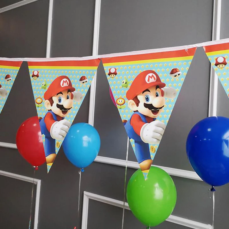 10pcs Lot Super Mario Bros Party Banners Super Mario Bros Birthday Party Decorations Super Mario Bros Party Flags Supplies Buy At The Price Of 1 85 In Aliexpress Com Imall Com