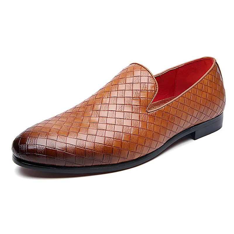 

2019 Men Shoes Luxury Brand Braid Leather Casual Driving Oxfords Shoes Men Loafers Moccasins Italian Shoes for Men Flats