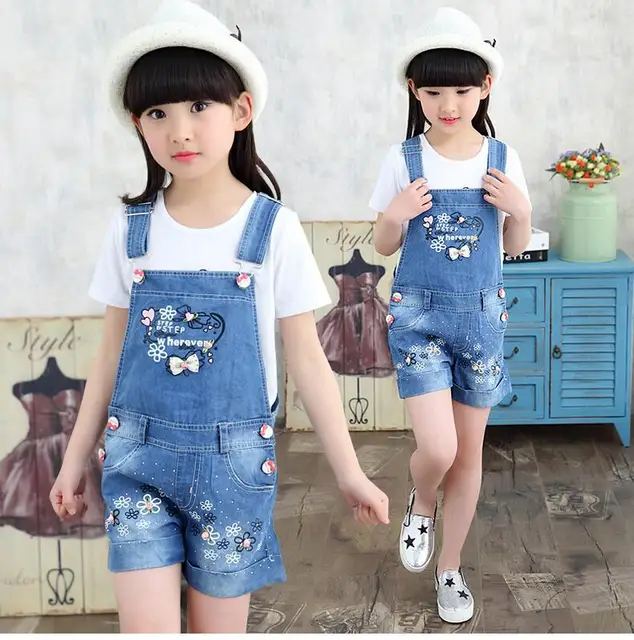 New Baby Girls Jeans Overalls Kids Summer Fashion Short Jeans