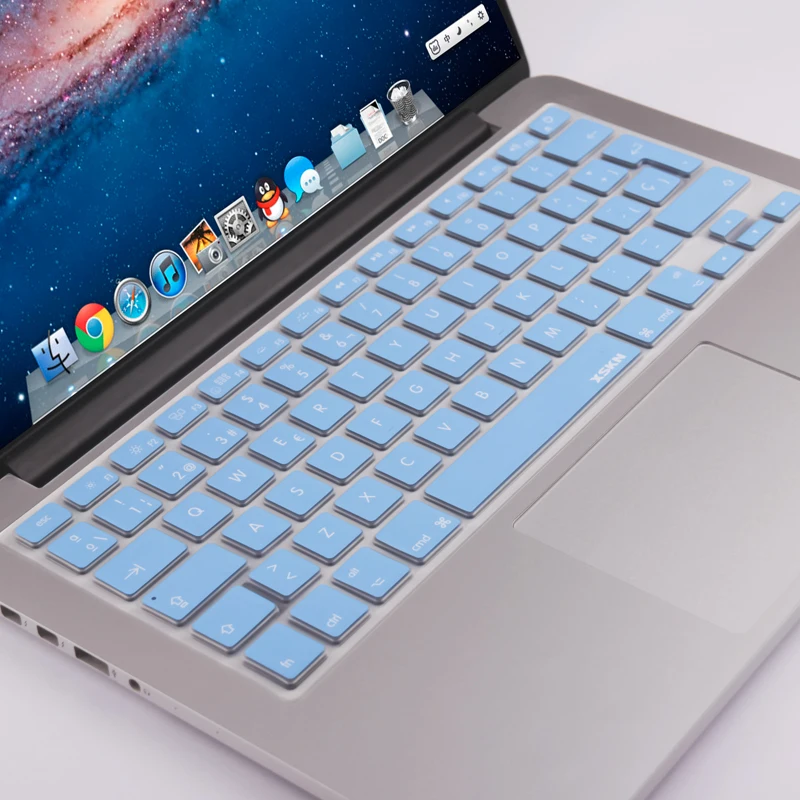 Xskn синий испанский силиконовая клавиатура кожного покрова для MacBook Air Pro 13/15 и Apple Беспроводной клавиатура, раскладка клавиатуры США протектор