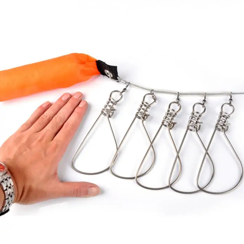 5M Stainless Steel Fishing Ropes Fish Lock Buckle String Lures