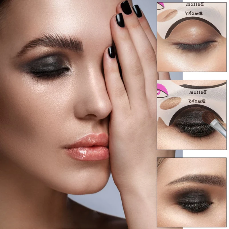 

Eyeliner Smoky Eye Shadow Cards Stencils Models Template Cat Eye Look Reusable Makeup Cosmetic Tools