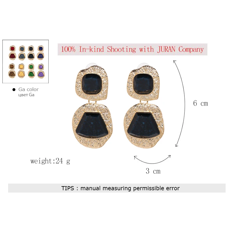 JURAN Новинка ZA винтажная Мода Висячие серьги женские Геометрические Макси Эффектные серьги с подвесами Свадебные вечерние аксессуары ювелирные изделия