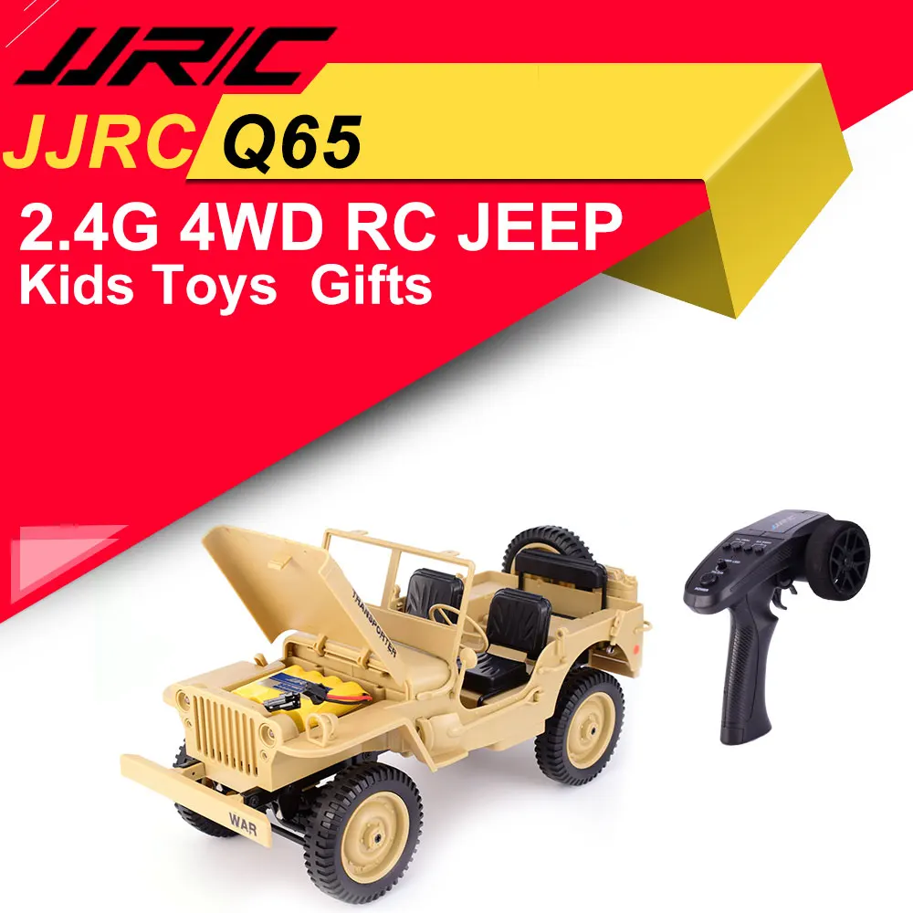 

JJRC Q65 1/10 2.4G 4WD Off-Road Military Jeep Crawler RC Car Kids Toys Blue